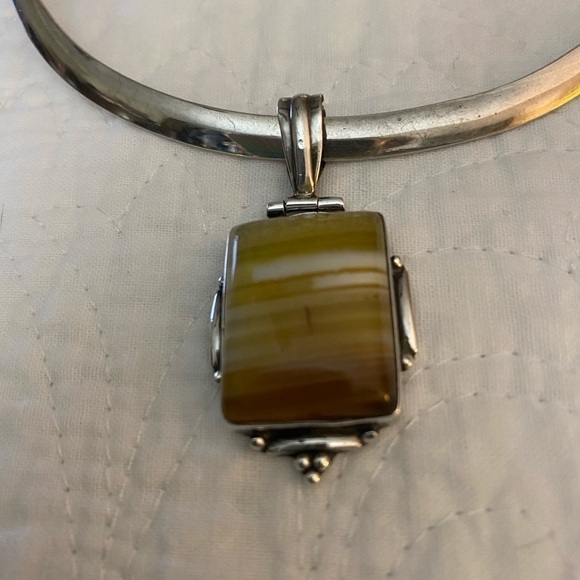 Agate and sterling pendant/ CLOSEOUT - Picture 3 of 4